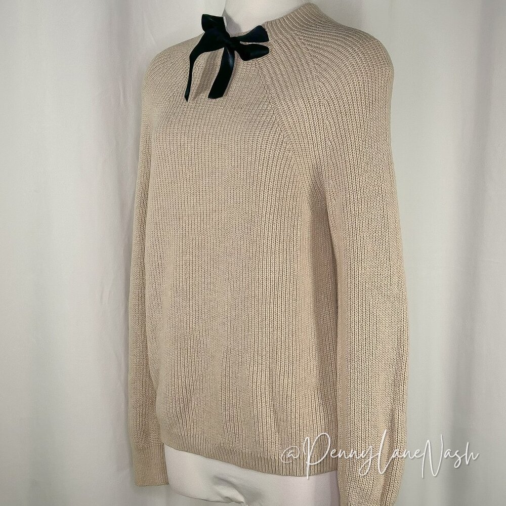 J.Crew Bow-neck Sweater Small S Heather Natural - Picture 5 of 9